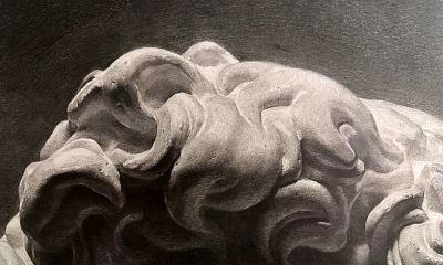 鲁迅美院学生75小时长期素描作业，全开纸大卫石膏像素描作品 优秀 - 图画吧TUHUABA