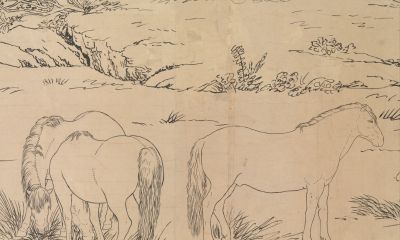 百骏图卷.清.郎世宁绘.素描稿本.美国大都会博物馆藏 - 图画吧TUHUABA