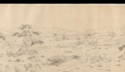 百骏图卷.清.郎世宁绘.素描稿本.美国大都会博物馆藏 - 图画吧TUHUABA