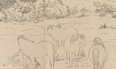 百骏图卷.清.郎世宁绘.素描稿本.美国大都会博物馆藏 - 图画吧TUHUABA