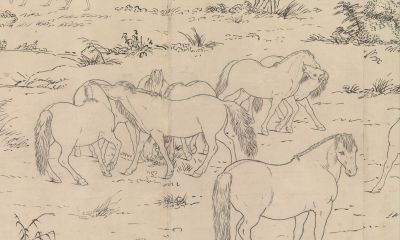 百骏图卷.清.郎世宁绘.素描稿本.美国大都会博物馆藏 - 图画吧TUHUABA