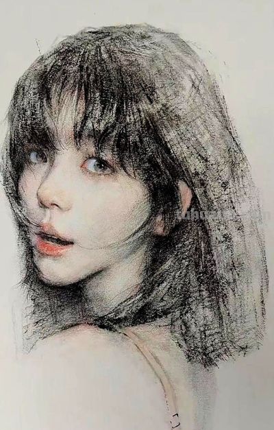 高手松弛感素描头像，虚实反差松而不散，很写意很生动，功底扎实 - 图画吧TUHUABA