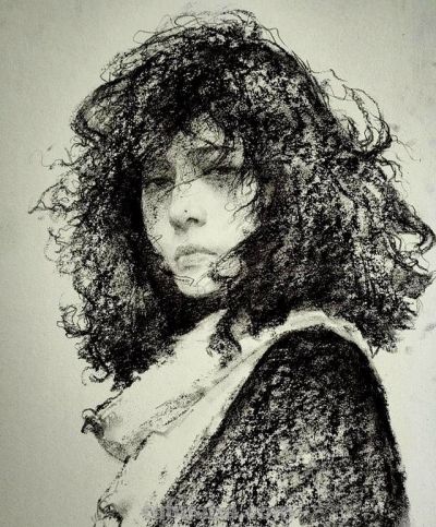 高手松弛感素描头像，虚实反差松而不散，很写意很生动，功底扎实 - 图画吧TUHUABA