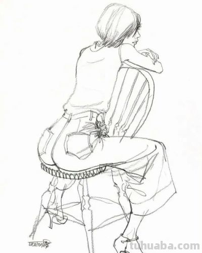 人物速写作品 - 图画吧TUHUABA