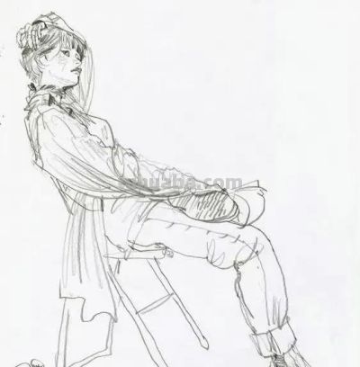 人物速写作品 - 图画吧TUHUABA