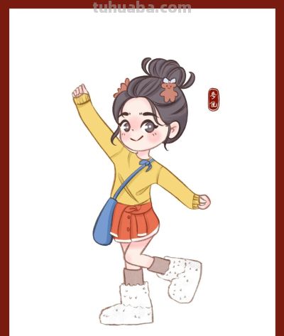 这个画风好看又简单，很适合新手临摹的人物速写 - 图画吧TUHUABA