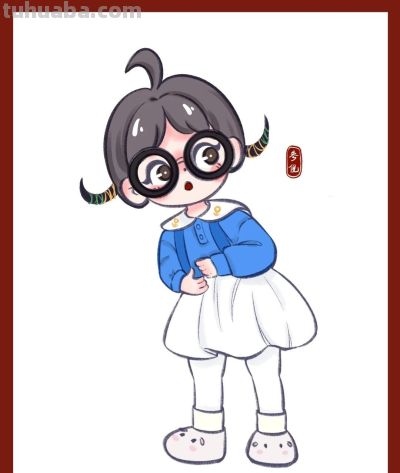 这个画风好看又简单，很适合新手临摹的人物速写 - 图画吧TUHUABA