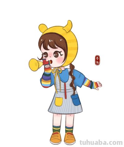 这个画风好看又简单，很适合新手临摹的人物速写 - 图画吧TUHUABA