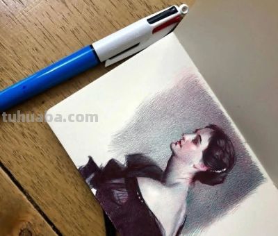 圆珠笔素描：随身速写本中的“手绘照片” - 图画吧TUHUABA