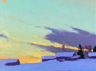 俄罗斯画家的冬日风景，色彩太美了！ - 图画吧TUHUABA