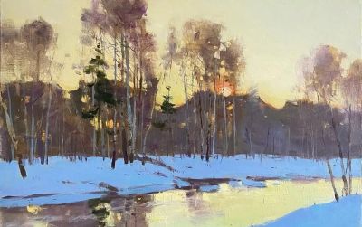 俄罗斯画家的冬日风景，色彩太美了！ - 图画吧TUHUABA