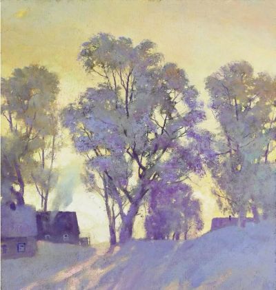 俄罗斯画家的冬日风景，色彩太美了！ - 图画吧TUHUABA