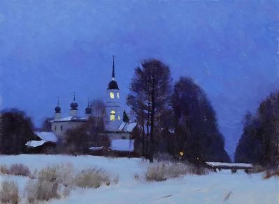 俄罗斯画家的冬日风景，色彩太美了！ - 图画吧TUHUABA