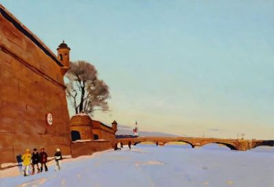 俄罗斯画家的冬日风景，色彩太美了！ - 图画吧TUHUABA