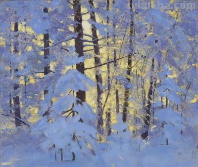 俄罗斯画家的冬日风景，色彩太美了！ - 图画吧TUHUABA