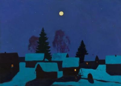 俄罗斯画家的冬日风景，色彩太美了！ - 图画吧TUHUABA