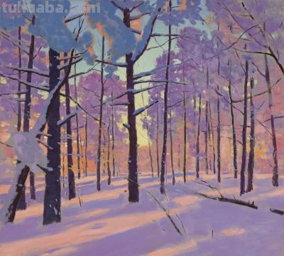 俄罗斯画家的冬日风景，色彩太美了！ - 图画吧TUHUABA