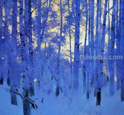 俄罗斯画家的冬日风景，色彩太美了！ - 图画吧TUHUABA