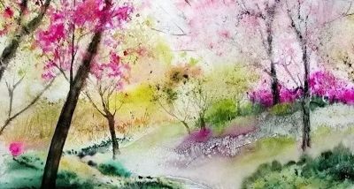 一组颇具国画神韵的水彩，真美！ - 今日头条