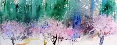 一组颇具国画神韵的水彩，真美！ - 图画吧TUHUABA