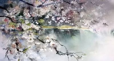 一组颇具国画神韵的水彩，真美！ - 图画吧TUHUABA