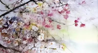 一组颇具国画神韵的水彩，真美！ - 图画吧TUHUABA