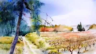 一组颇具国画神韵的水彩，真美！ - 图画吧TUHUABA