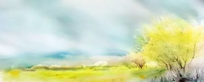 一组颇具国画神韵的水彩，真美！ - 图画吧TUHUABA