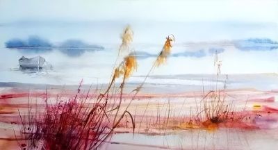 一组颇具国画神韵的水彩，真美！ - 图画吧TUHUABA