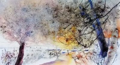 一组颇具国画神韵的水彩，真美！ - 图画吧TUHUABA