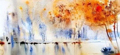 一组颇具国画神韵的水彩，真美！ - 图画吧TUHUABA