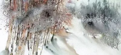 一组颇具国画神韵的水彩，真美！ - 图画吧TUHUABA