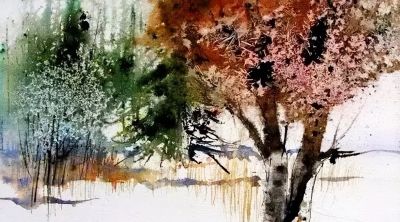 一组颇具国画神韵的水彩，真美！ - 图画吧TUHUABA