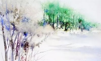 一组颇具国画神韵的水彩，真美！ - 图画吧TUHUABA