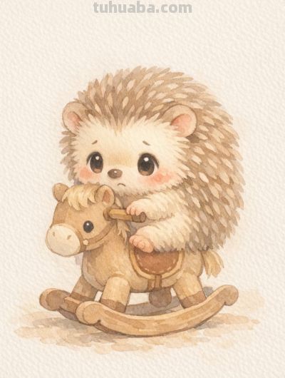 水彩木马载童趣 治愈时光暖如一丨mocai治愈系小动物绘画分享 - 图画吧TUHUABA