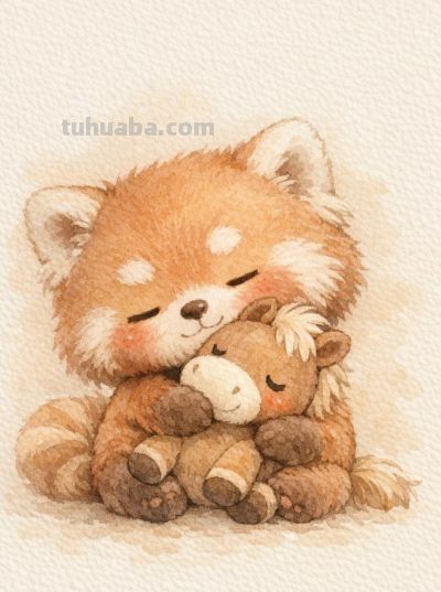 水彩木马载童趣 治愈时光暖如一丨mocai治愈系小动物绘画分享 - 图画吧TUHUABA