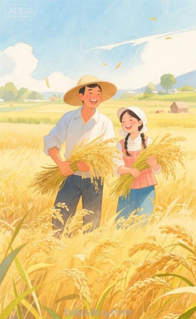 丰收的喜悦|水彩插画 - 今日头条 丰收的喜悦|水彩插画 - 图画吧TUHUABA