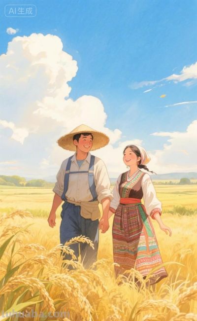 丰收的喜悦|水彩插画 - 今日头条 丰收的喜悦|水彩插画 - 图画吧TUHUABA