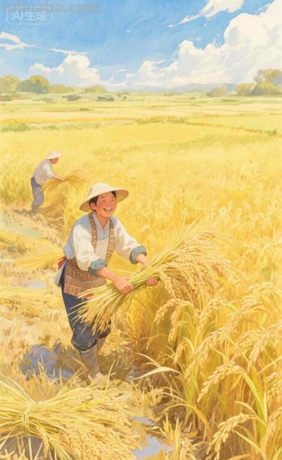 丰收的喜悦|水彩插画 - 今日头条 丰收的喜悦|水彩插画 - 图画吧TUHUABA