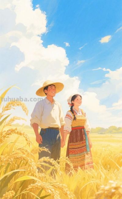 丰收的喜悦|水彩插画 - 今日头条 丰收的喜悦|水彩插画 - 图画吧TUHUABA
