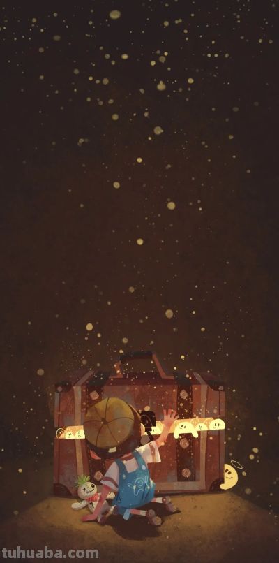 可爱卡通插画治愈系锁屏壁纸 - 图画吧TUHUABA