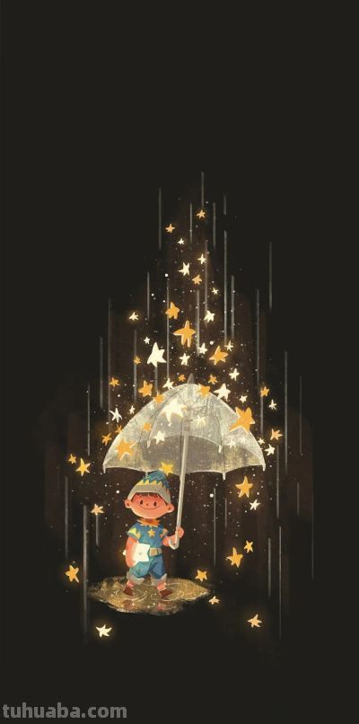 可爱卡通插画治愈系锁屏壁纸 - 图画吧TUHUABA