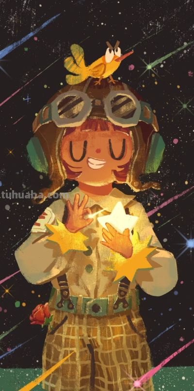 可爱卡通插画治愈系锁屏壁纸 - 图画吧TUHUABA