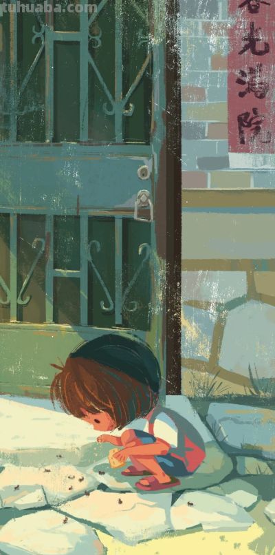 可爱卡通插画治愈系锁屏壁纸 - 图画吧TUHUABA