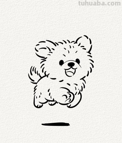 简笔小狗 快乐小狗撒欢跑 简单线条藏欢笑丨涂鸦简笔画分享 - 图画吧TUHUABA