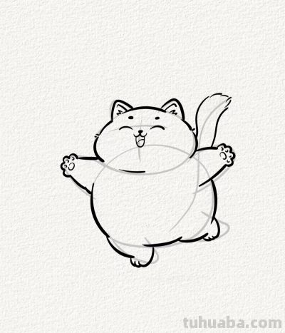 开心猫丨涂鸦简笔画分享 - 图画吧TUHUABA