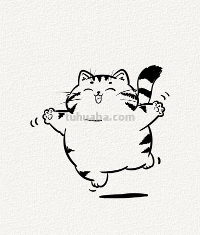 开心猫丨涂鸦简笔画分享 - 图画吧TUHUABA