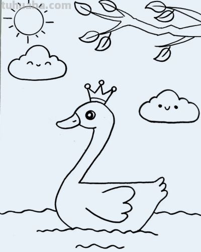 简笔画每日更新之天鹅 - 图画吧TUHUABA
