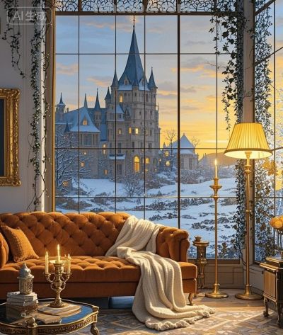 跟着插画去旅行—雪堡暖居 - 图画吧TUHUABA