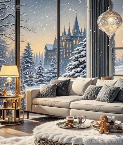 跟着插画去旅行—雪堡暖居 - 图画吧TUHUABA